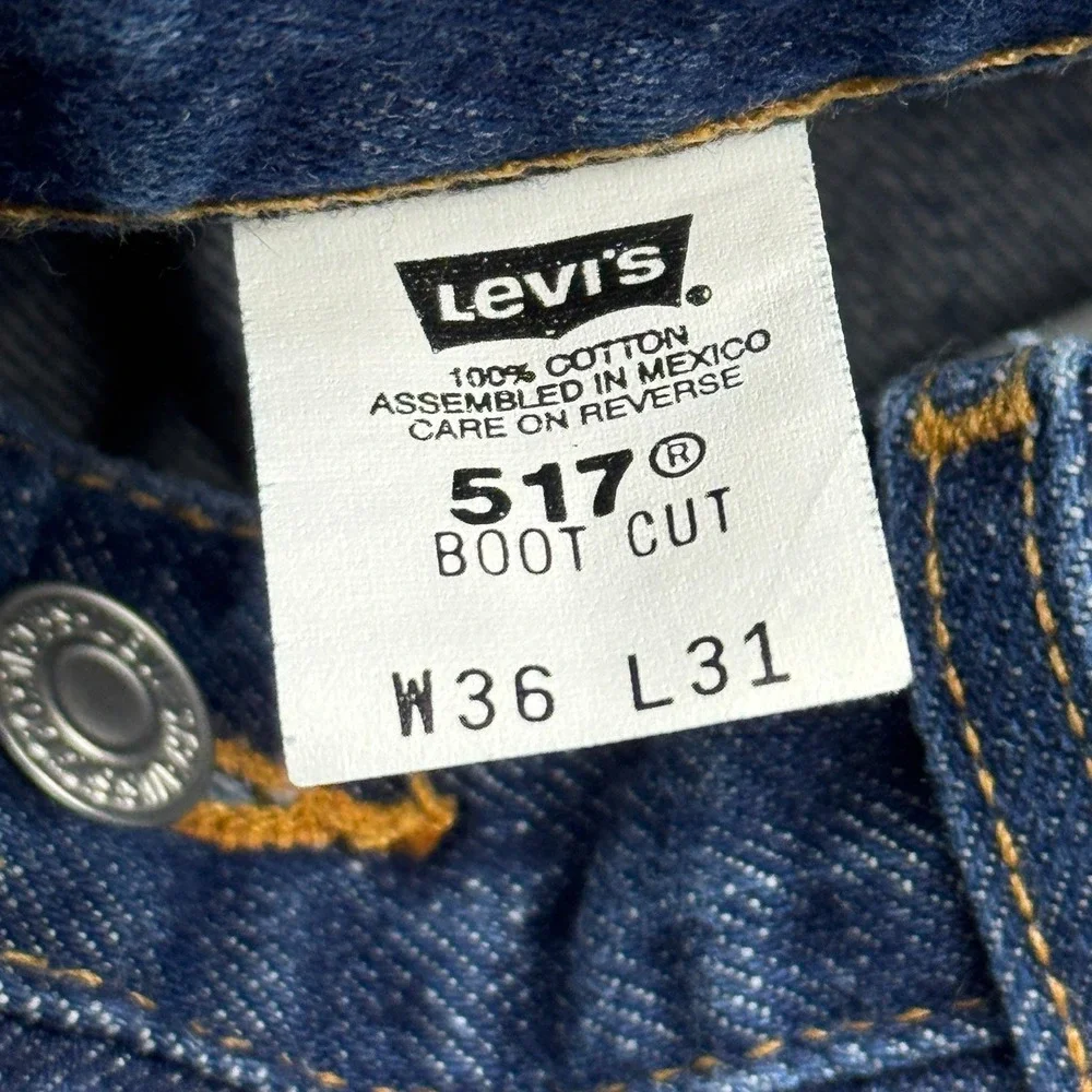 Vintage Levis 517 Jeans Men 35X31 Blue Denim Bootcut Classic Rodeo Made In USA